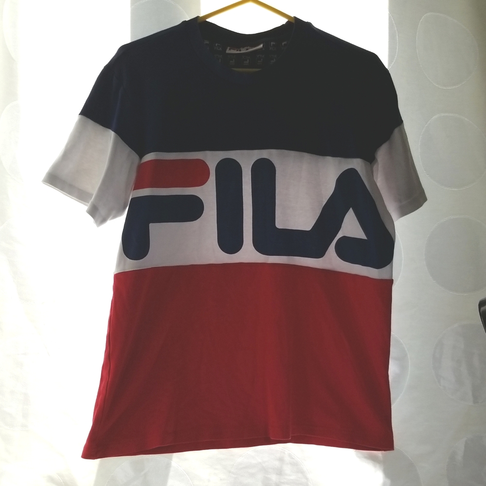 Fila Red White and Blue Large Logo Tee VG L